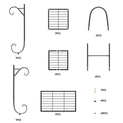 7 Tiers Metal Plant Stand Indoor Outdoor Flower Pot Display Rack Garden Shelf Stand Holder