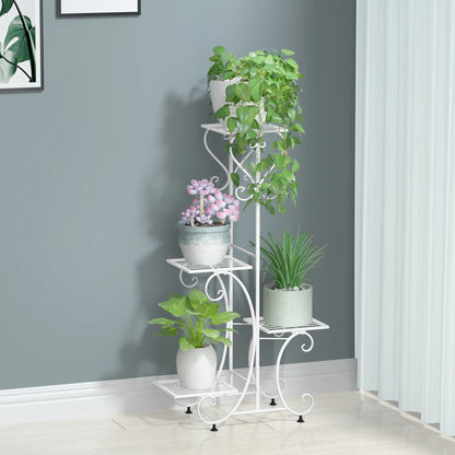 4-Tier Metal Plant Stand – Indoor/Outdoor Flower Display Rack for Balcony and Living Room