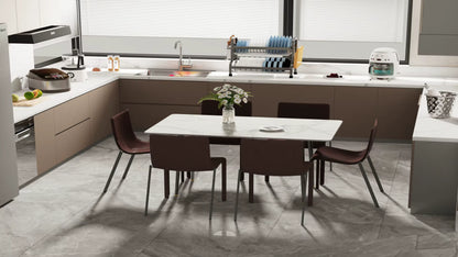 1.2m Modern Dining Table for 4-6 People with Metal Legs Ideal for Kitchen Living Room Restaurant Cafe Shop Furniture