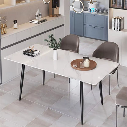 1.2m Modern Dining Table for 4-6 People with Metal Legs Ideal for Kitchen Living Room Restaurant Cafe Shop Furniture