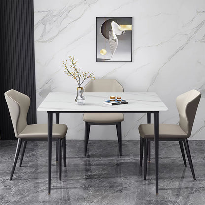 80cm Square Dining Table, Modern Kitchen Table with Metal Legs, Coffee Table for Living Room Restaurant