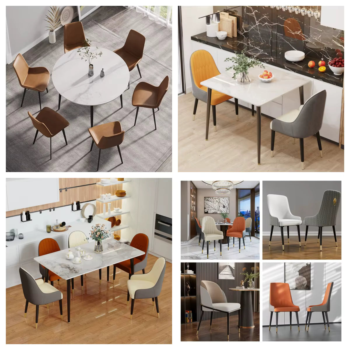 1.2m Modern Dining Table for 4-6 People with Metal Legs Ideal for Kitchen Living Room Restaurant Cafe Shop Furniture