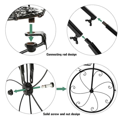 3-Tier Iron Bicycle Plant Stand, Indoor outdoor metal plant stand.