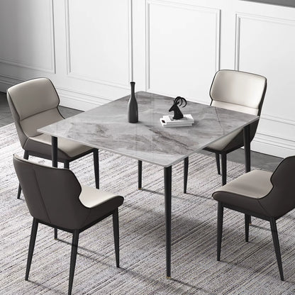 80cm Square Dining Table, Modern Kitchen Table with Metal Legs, Coffee Table for Living Room Restaurant