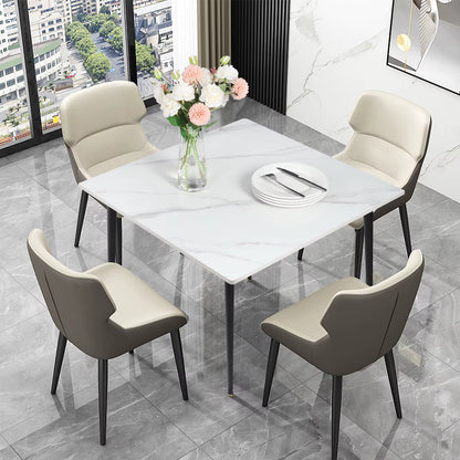 80cm Square Dining Table, Modern Kitchen Table with Metal Legs, Coffee Table for Living Room Restaurant