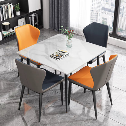 80cm Square Dining Table, Modern Kitchen Table with Metal Legs, Coffee Table for Living Room Restaurant