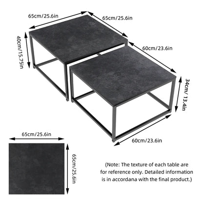 2PCS  Texture Modern-Inspired Nesting Coffee Table Set