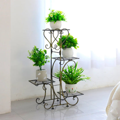 4-Tier Metal Plant Stand – Indoor/Outdoor Flower Display Rack for Balcony and Living Room