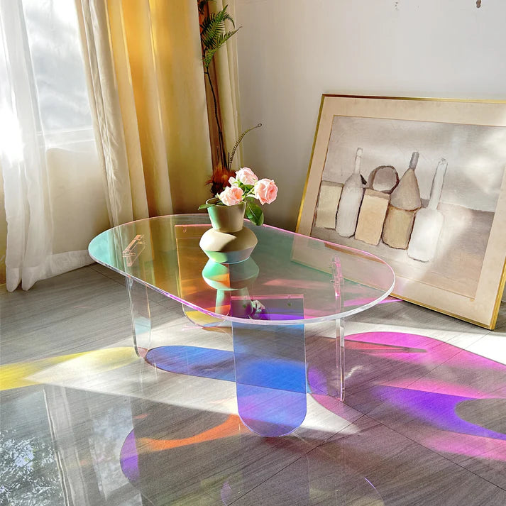 Iridescent Acrylic End Table