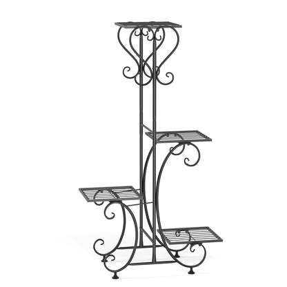 4-Tier Metal Plant Stand – Indoor/Outdoor Flower Display Rack for Balcony and Living Room