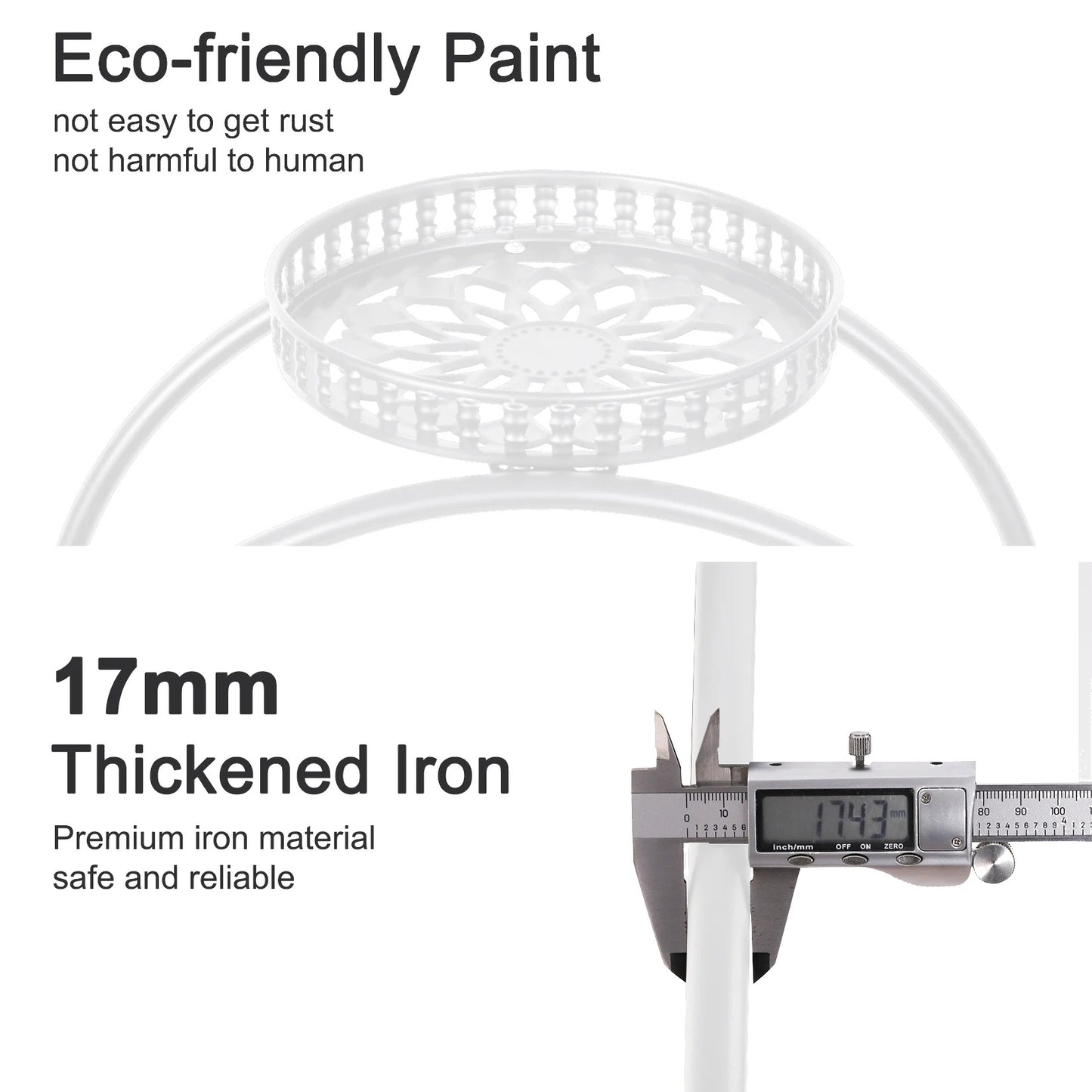 4-Layer Metal Rolling Plant Stand – 6-Pot Flower Holder with Wheels for Balcony, Patio, or Indoor Spaces
