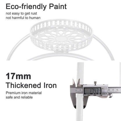 4-Layer Metal Rolling Plant Stand – 6-Pot Flower Holder with Wheels for Balcony, Patio, or Indoor Spaces