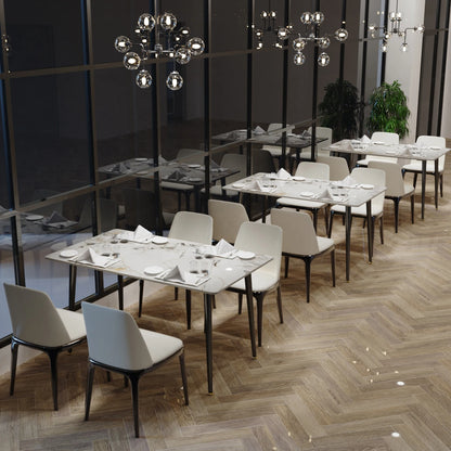 1.2m Modern Dining Table for 4-6 People with Metal Legs Ideal for Kitchen Living Room Restaurant Cafe Shop Furniture