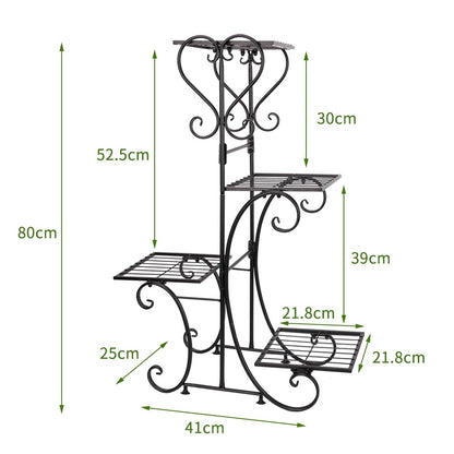 4-Tier Metal Plant Stand – Indoor/Outdoor Flower Display Rack for Balcony and Living Room