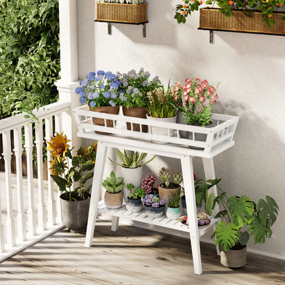 White Boxwood Modern Minimalist Garden Plant Shelf