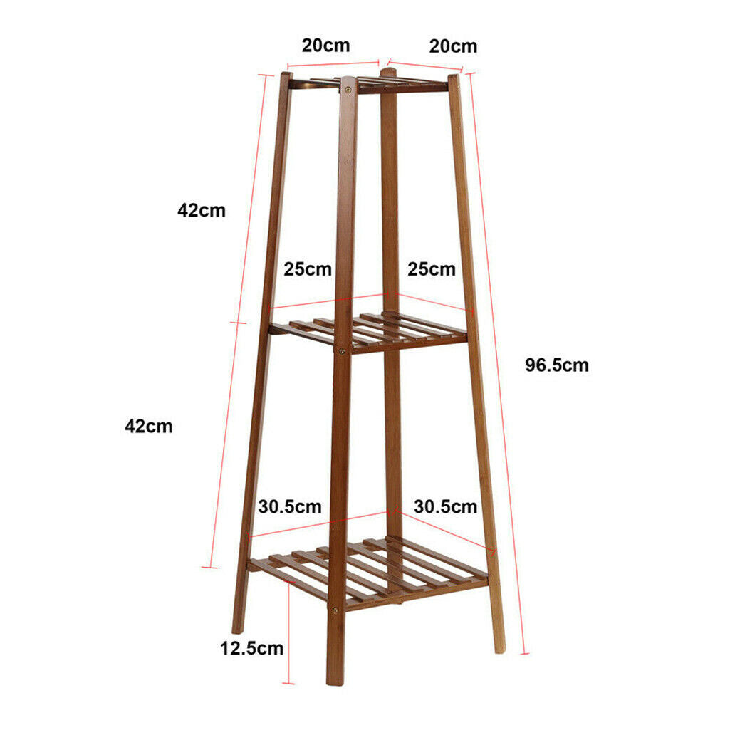 2 Tier Indoor Plant Stand Bamboo Planter