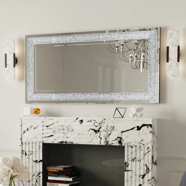 Rectangle Crystal Crush Diamond Wall Mirror