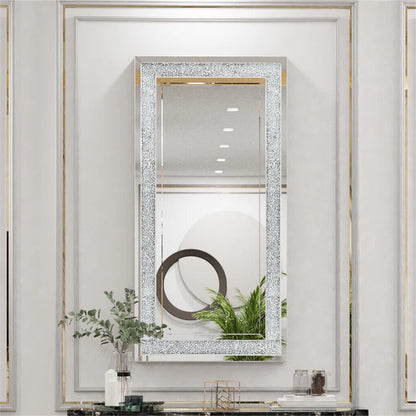 Rectangle Crystal Crush Diamond Wall Mirror