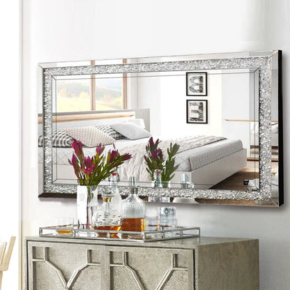 Rectangle Crystal Crush Diamond Wall Mirror