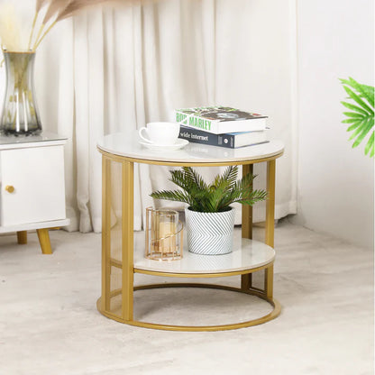 Modern 2 Tiers Storage Side Table