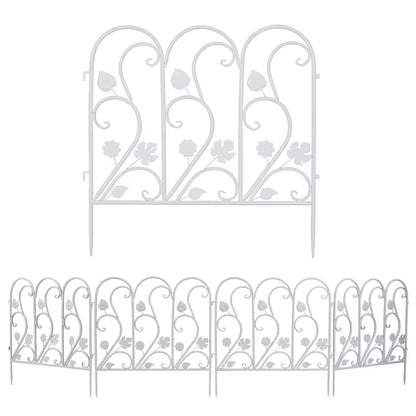 5-Piece Decorative Metal Garden Fence – Black or White – product view 7
